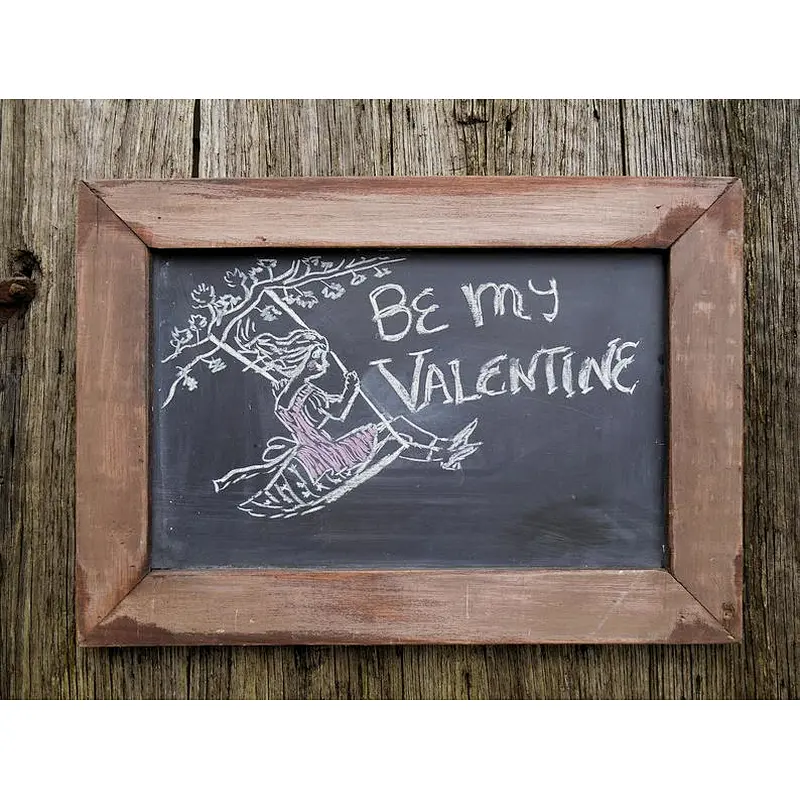 Real Slate Chalkboard in Rustic Wooden Frame