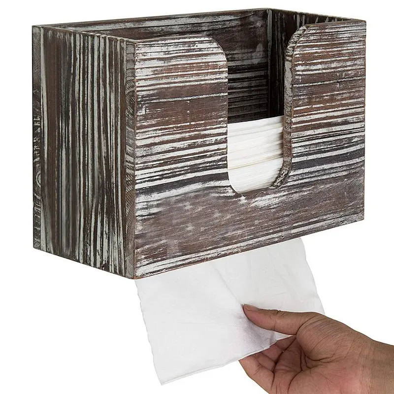 Torched Wood Wall-Mounted Paper Towel Dispenser