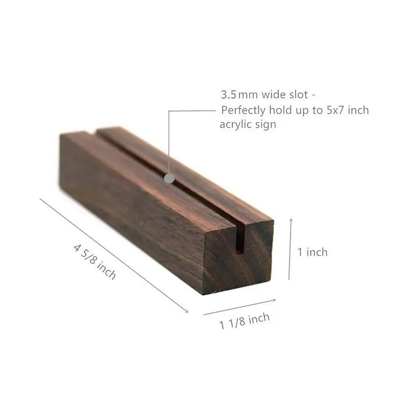 Rustic Acrylic Sign Holders Wood Table Numbers Display Stands  Place Card Holder, Perfect for Retail Shop Wedding Part