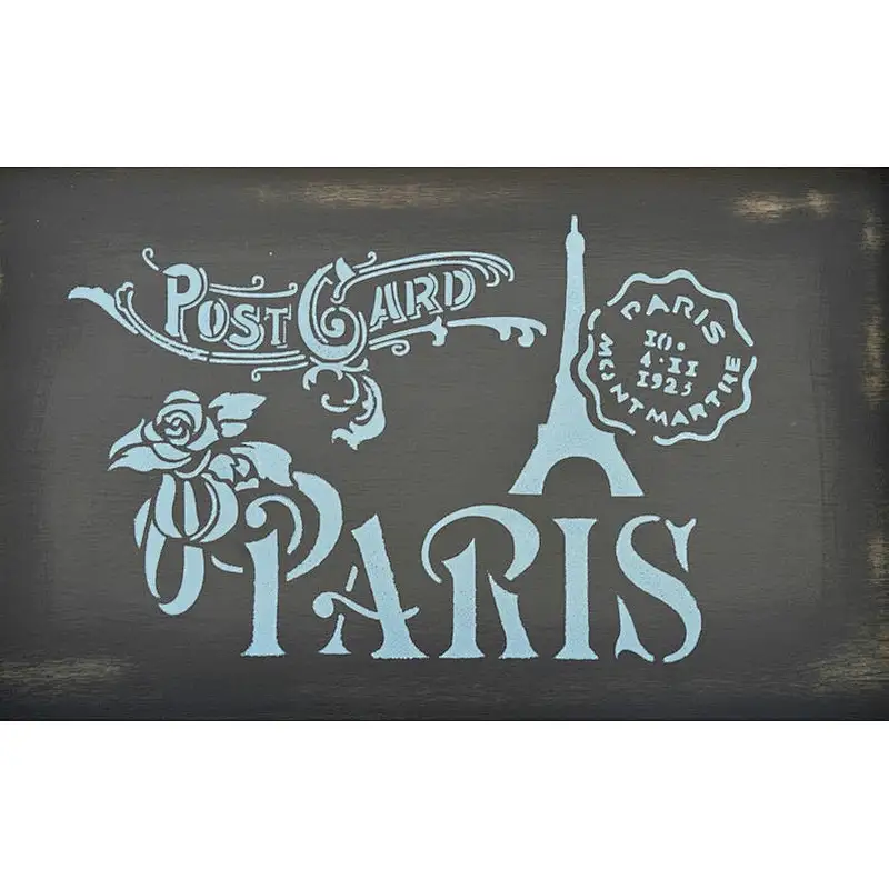 Custom Distressed Tray with Paris Them  Breakfast Tray,Wood Serving Tray