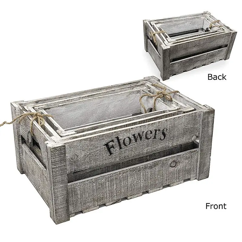 Wooden Boxes Planter Trough for Flower pots - Indoor Outdoor Decoration - Storage Display Boxes