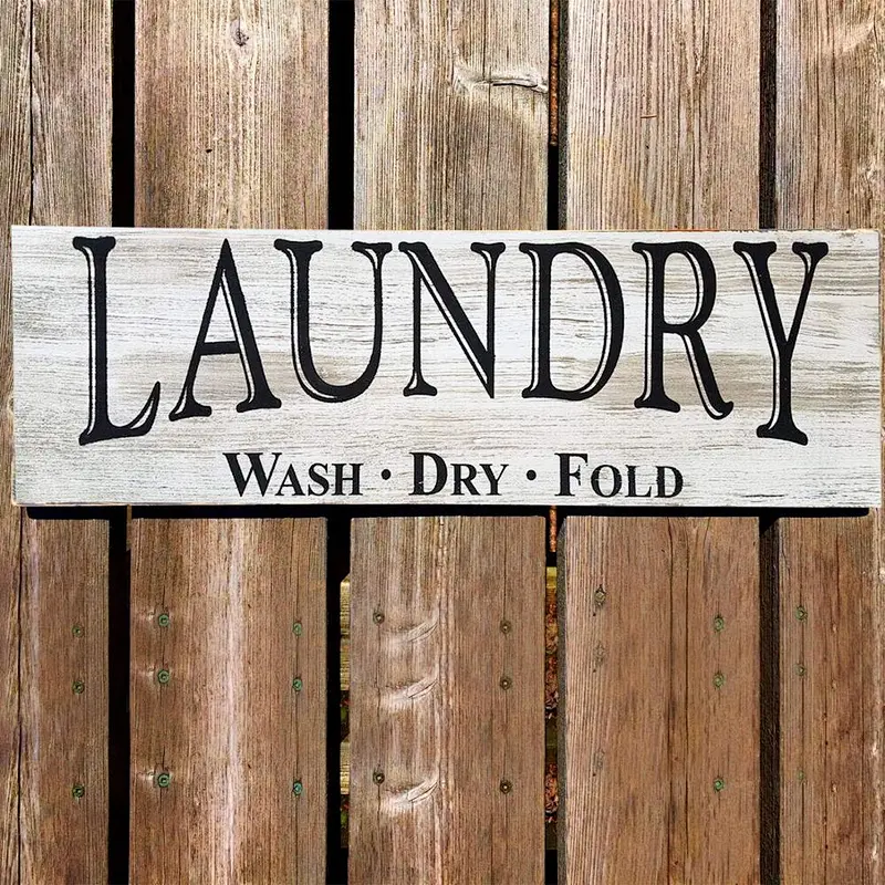 Farmhouse Laundry Room Sign, Real Wood