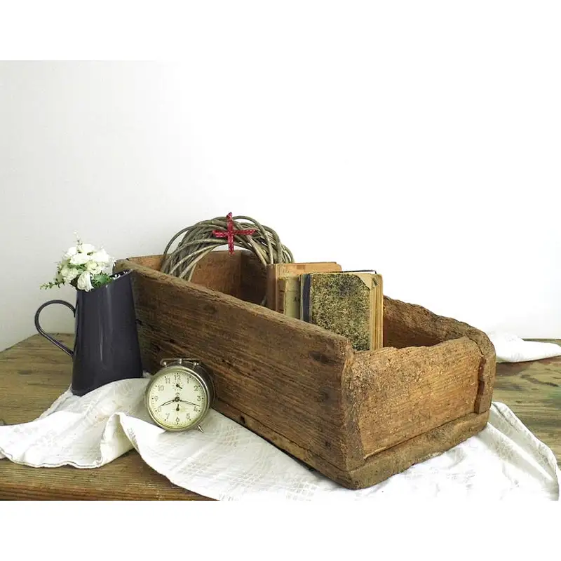 Large Antique Wooden Trough Primitive Crate