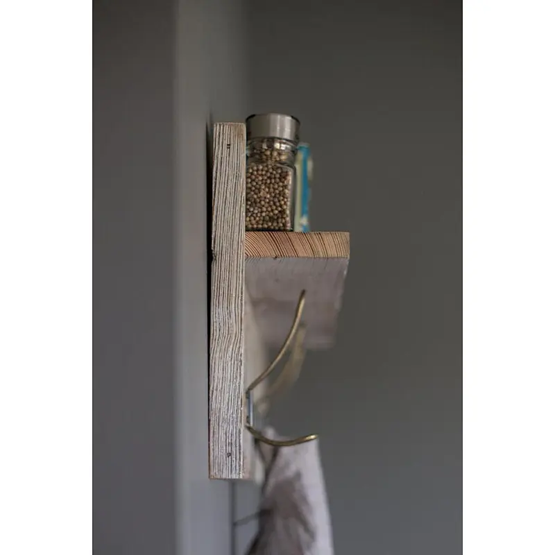 Farmhouse Bathroom Storage Coat Racks  Wooden Shelf with Hooks