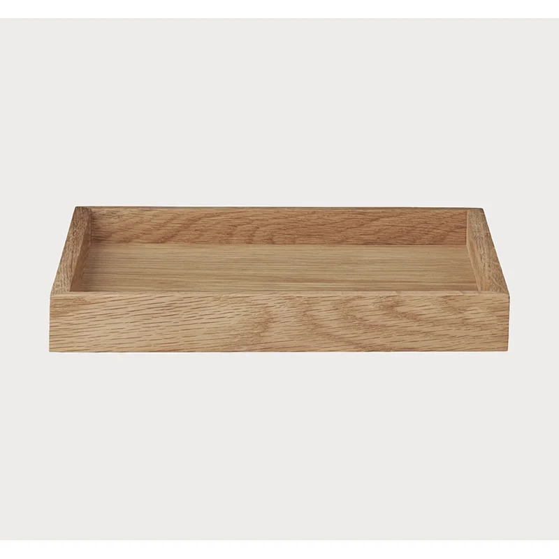 Wooden upholstered tray with handle