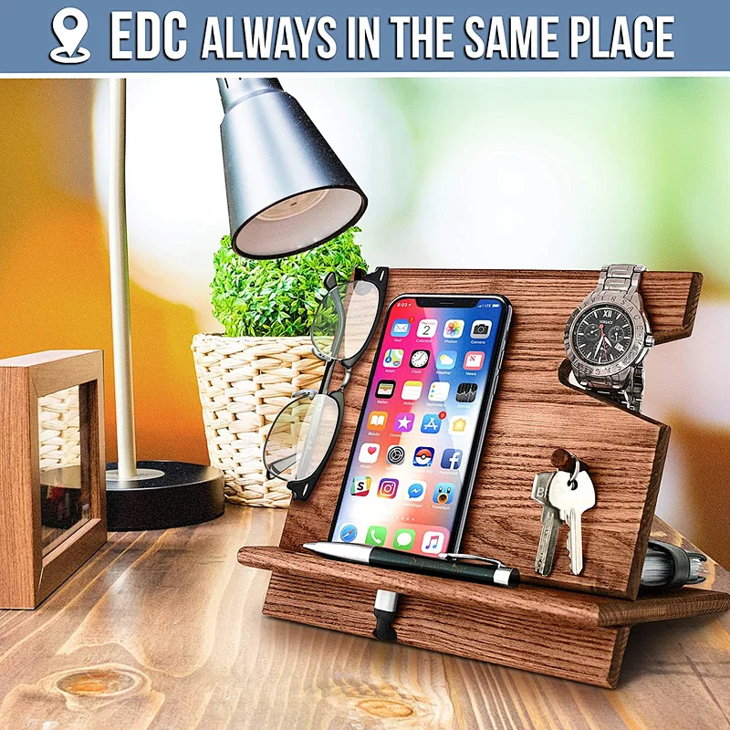 Wood organize phone holder glasses holder Wooden phone stand watch holderphone holder