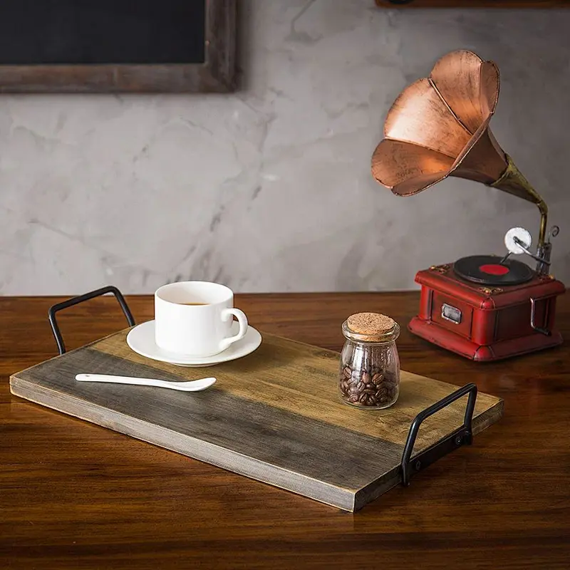 Cheapest Country Rustic Wood Coffee Tray,Country Rustic Wood Coffee Tray