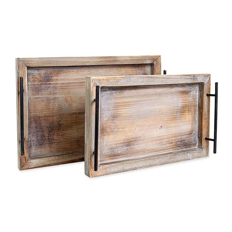 Cheapest Country Rustic Wood Coffee Tray