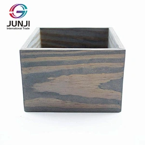 JUNJI Handmade Wooden Box Wedding Centerpiece Planter Home Decor Storage Desk