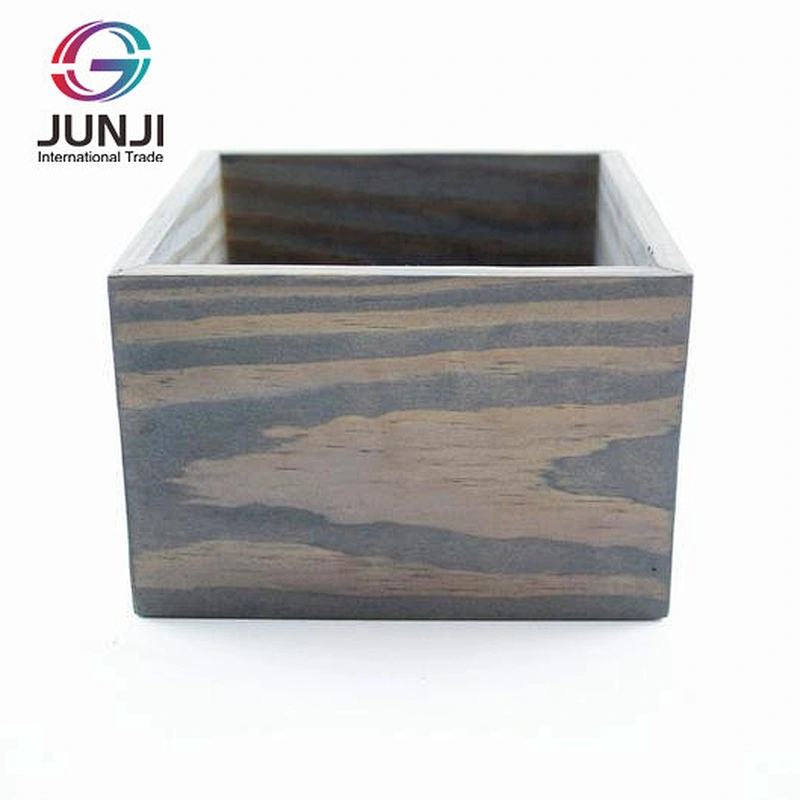 JUNJI Handmade Wooden Box Wedding Centerpiece Planter Home Decor Storage Desk
