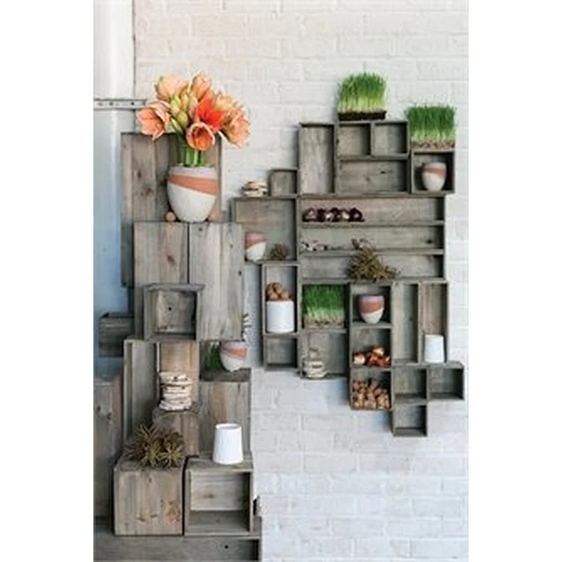 Wood Planter Box Set, , 5 Inch Square Flower Holder,  Country Style, Home and Wedding
