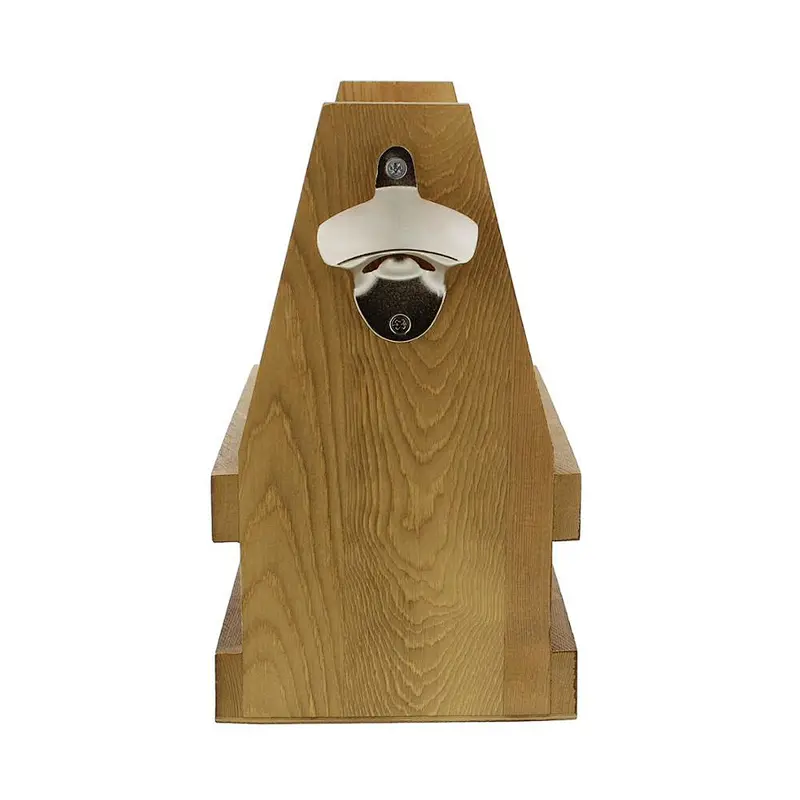 Beer Caddy Natural Wood Bottle Carrier 6-Pack Beer & Soda Glass Bottle Drink Caddy