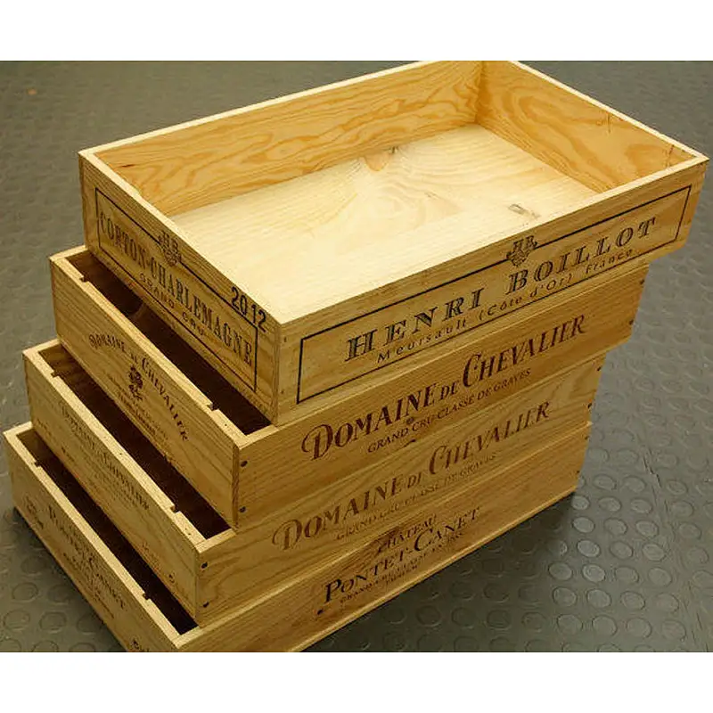 Rustic unfinished wholesale cheaper home decoration big personalized  Traditional flat  in rustic style of wooden crate tray
