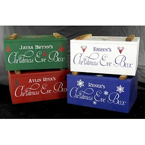 Christmas Eve Storage Box With Lid Wood Gift Box Rustic Wood  Crate With Lid