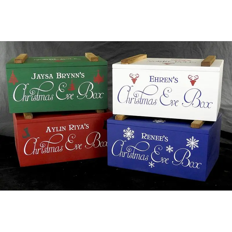 Christmas Eve Storage Box With Lid Wood Gift Box Rustic Wood  Crate With Lid