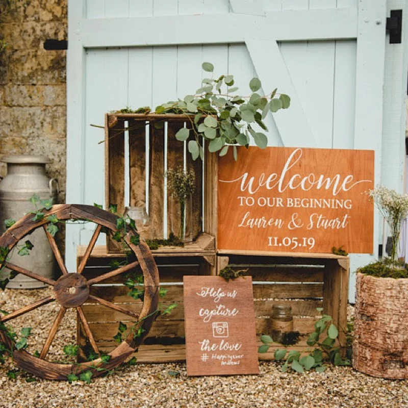 Rustic Custom Blank wood sign unfinished wood sign Welcome Wedding Sign Custom Wedding signs