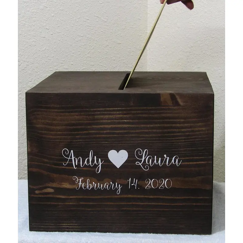 Personalized Wedding Card Box rustic card box wood advice box rustic wedding decor