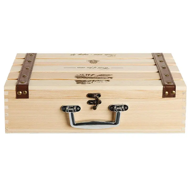 Wooden Wine Tote | Personalized  Bottles of Wine Box wooden wine carrier