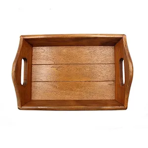 Storage Box Wooden Table Organizer Holder Tea Tray Home Furniture Decoration