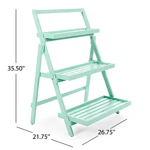 3 Tier Outdoor Wood Design Flower Pot Shelf Stand Folding Display Rack Garden Wood Flower Pot Shelf