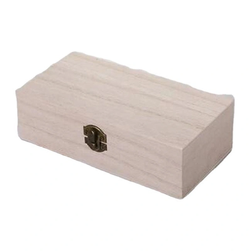 Home Storage Box Natural Wooden Box With Lid Golden Lock Postcard Organizer Handmade Craft Jewelry Case