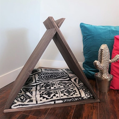 Cat & dog Bed. Wood pet House. Wood Cat Teepee. Wood Dog Teepee. Pet Beds for Dogs. Pet Bedding.