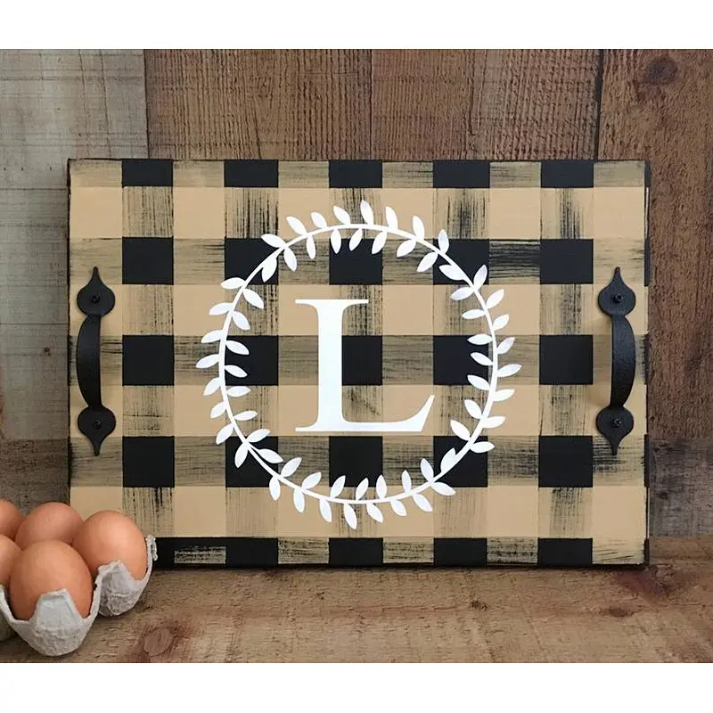 Personalized Serving Wood Tray,Hot Chocolate Bar,Christmas ,Wedding Gift,Breakfast