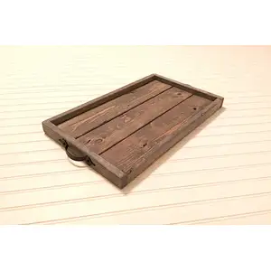 Rustic Wooden Tray Farmhouse Style Breakfast Centerpiece Coffee table Tray