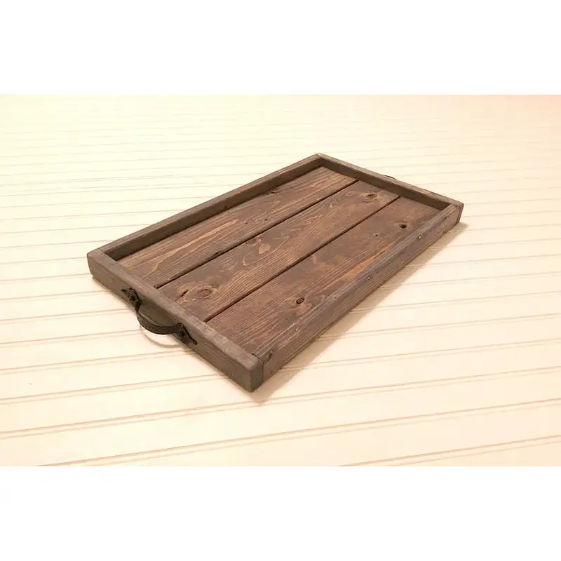 Rustic Wooden Tray Farmhouse Style Breakfast Centerpiece Coffee table Tray