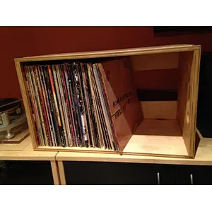 Vinyl LP Record Storage  wooden box