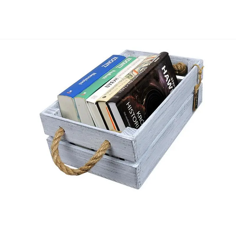 Gift box Shabby Chic White gray  wooden box