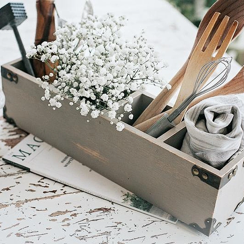 Wooden Box - Farmhouse Decor - Office Decor - Organizer -Table Decor - Rustic Home