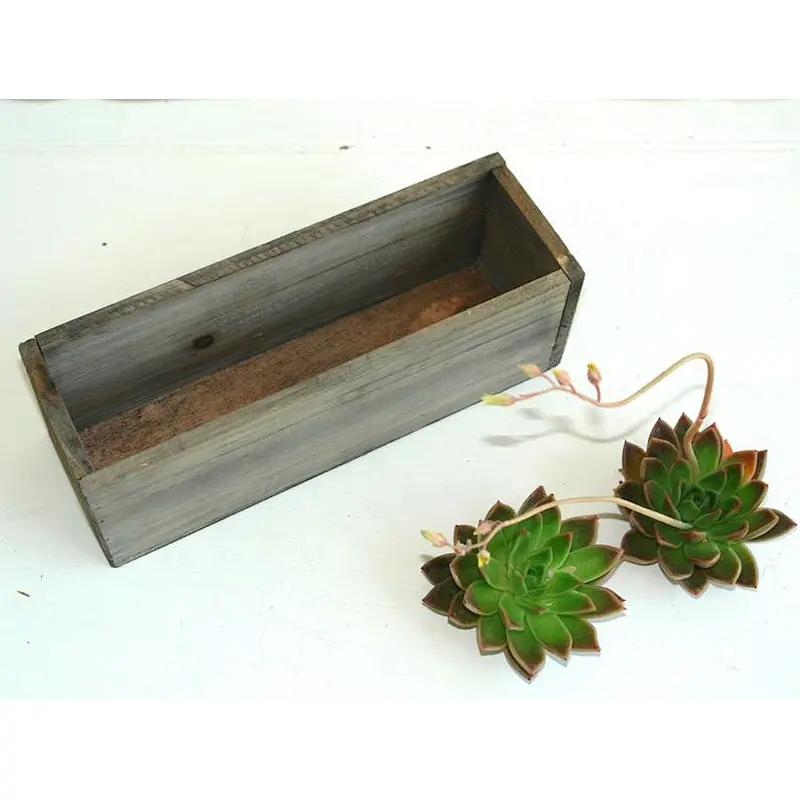 Rectangular wood box boxes woodland planter barn flower pot square vases rustic wedding wooden boxes rustic chic wedding