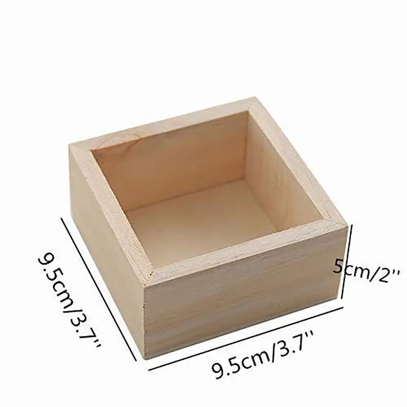 4 PCS Rustic Wooden Box Storage Organizer Craft Box for Collectibles Home Venue Decor Succulents Planter Boxes for wooden wood