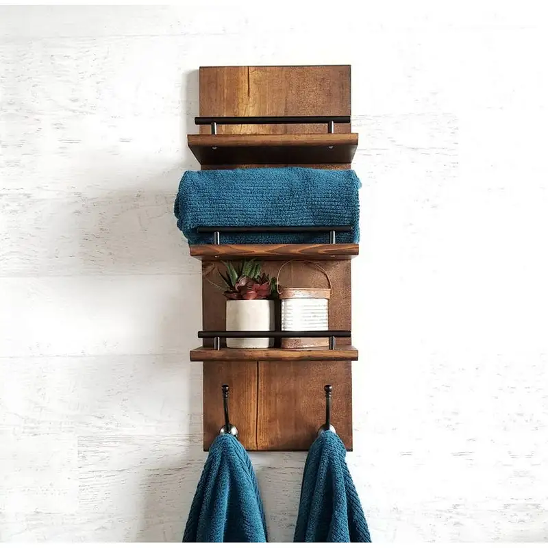 Floating Shelf Organizer 3 Tier Bathroom Shelf Towel Rack Entryway Organizer Bathroom Organizer
