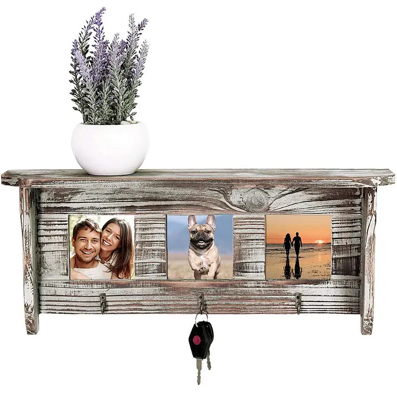 fir wood,display shelf,photo,key hooksshelf mount wall bracket wood decorativemail holder and coat key rackwall mount