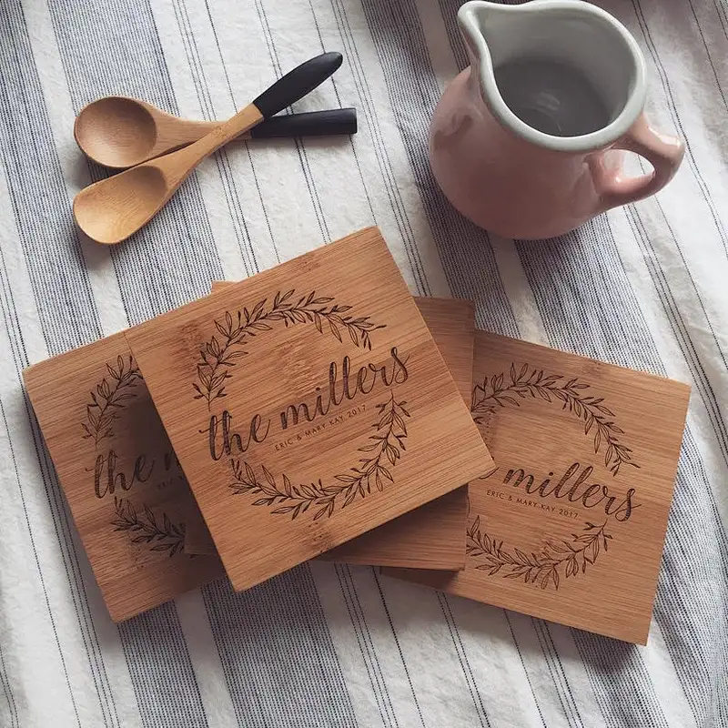 Wood Design Coasters - Wood Decor - Wood Home Decor - Drink Coasters -  Ceramic Coasters -