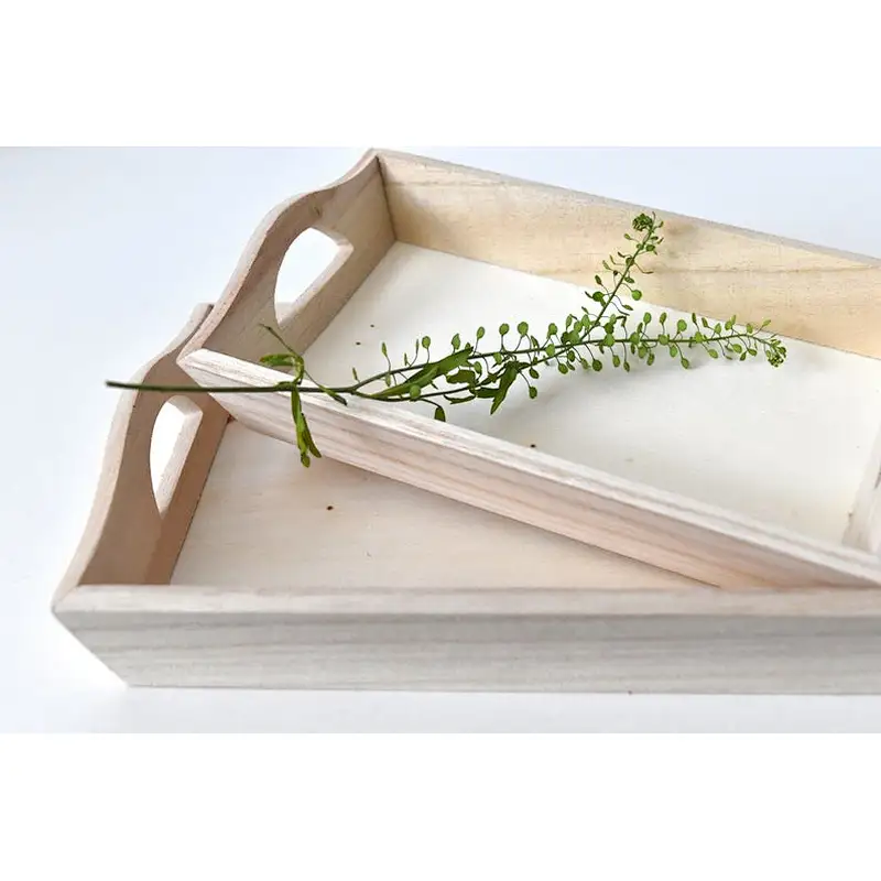 Set of 2 Small Wooden Trays Wedding Dessert Bar/Reception Table