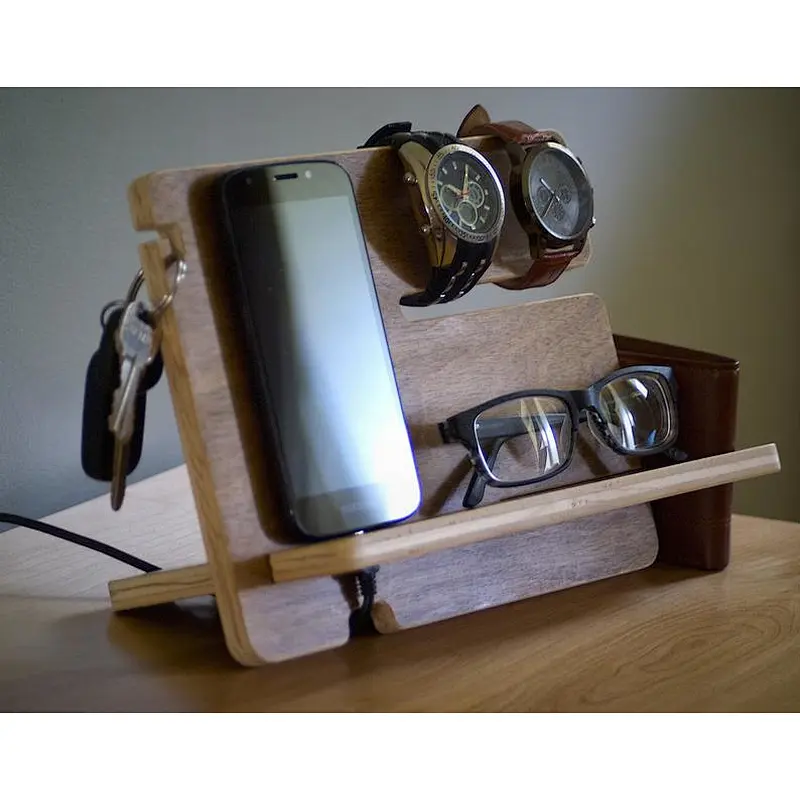 Wood phone docking station wireless charge wood phone docking station desk mobile phone holder