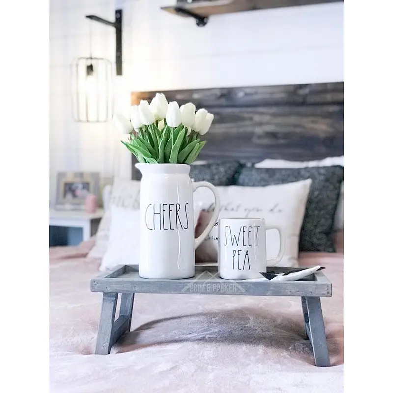 Serving TRAY -Wood Stand, Modern Farmhouse Decor, Bed in Breakfast Tray