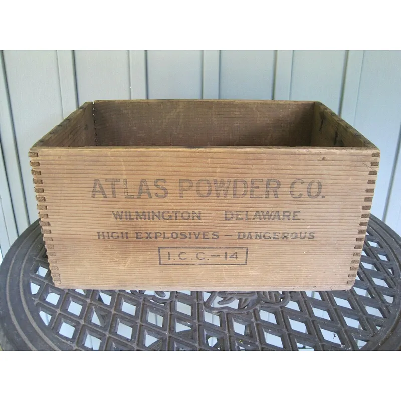 Vintage  Powder Co High Explosives Dynamite Wood Box Wooden Crate