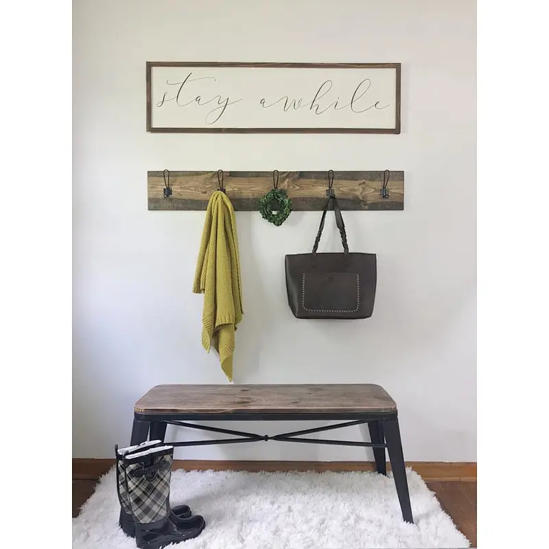 Farmhouse Coat Rack,Wood Coat Rack