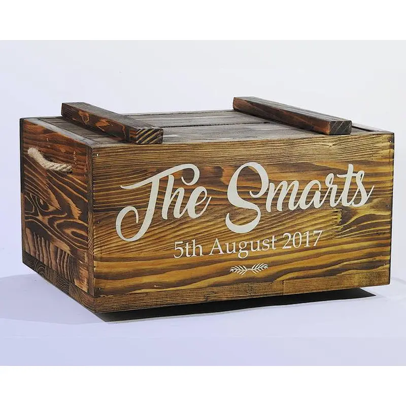 Rustic home decoration personalized customized cheaper wholesale  Retro wedding card mail box  and crates with cover plate2020