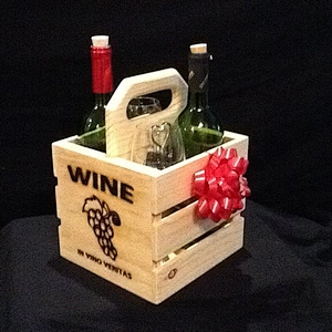 Wooden wine bottle holder, made with heart, 100% natural materials-Wine Gift Crate