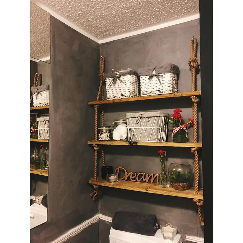 Wall Decor.Rope Shelf.Knick Knack Shelf Rustic Home Decor.Dorm Room Decor