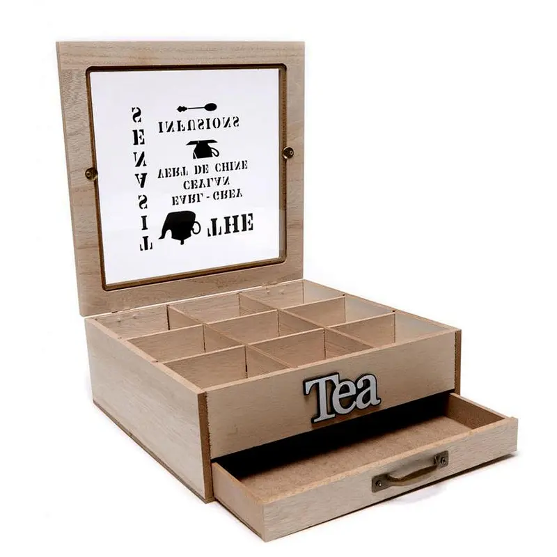 Wooden Tea Box Personalised Tea Box Tea lovers gift Christmas Gift Birthday Gift Housewarming