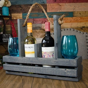 Wooden wine bottle holder, Tote,  Wedding Gift,crate box