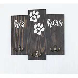 2020 popular key holder for wall dog  his hers dogkey and leash holder
