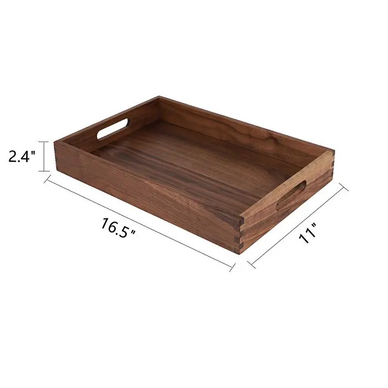 Custom Rustic Wooden Ottoman Tray Serving Trays for Ottomans Storage Tray Wooden Serving Trays Wooden Trays For Decoration
