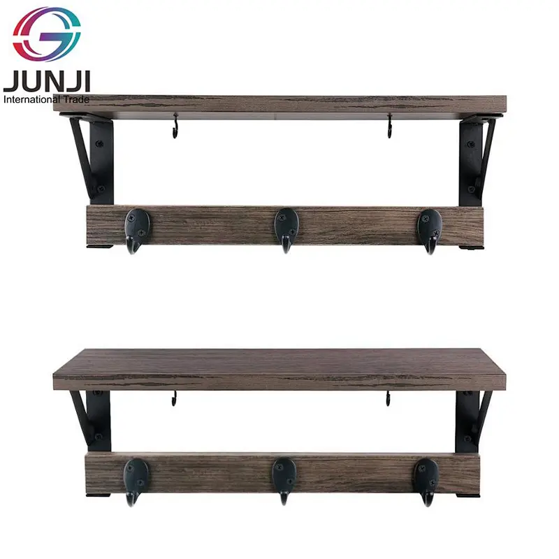 Rustic wood floating wall shelves wall mounted metal shelf shelf wall for living room